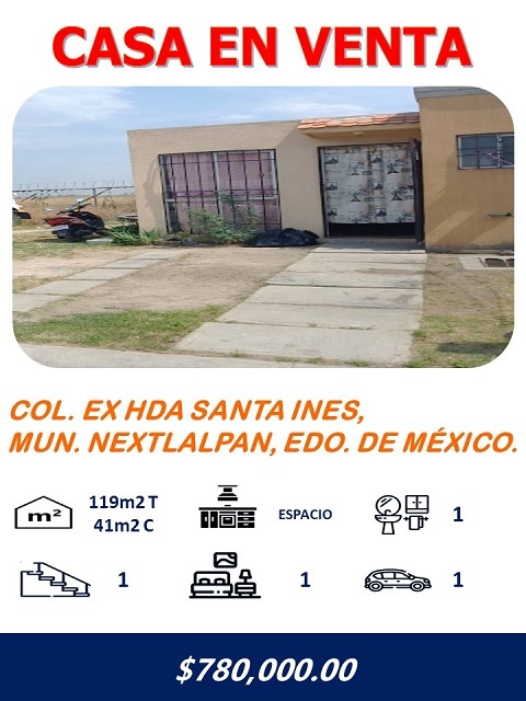 <span style="font-style: italic; font-weight: bold;">CASA EN VENTA - EX HDA STA MONICA, TLALNEPANTLA</span>