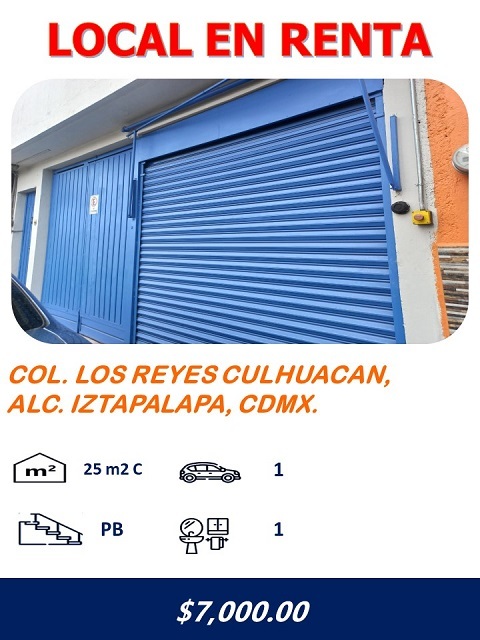 <span style="font-style: italic; font-weight: bold;">LOCAL EN RENTA - CULHUACAN</span>